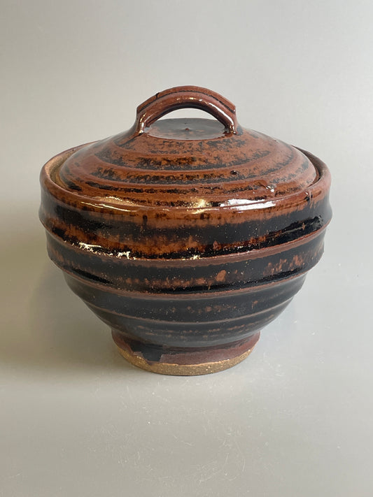 Bowl and cover, temmoku, T1294