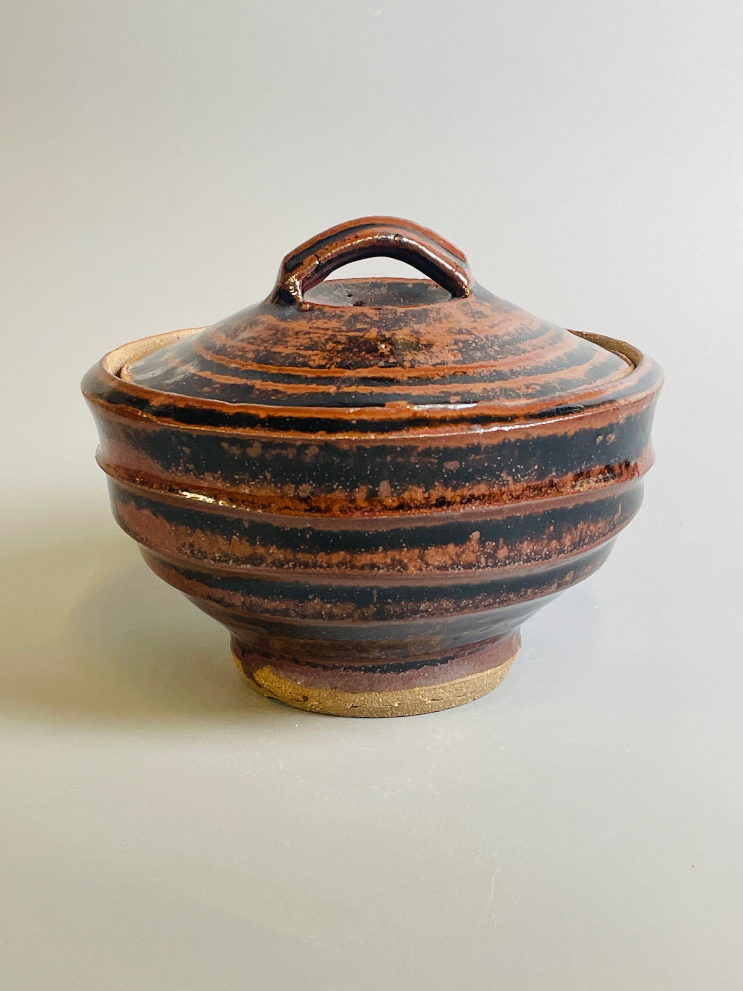 Bowl and cover, temmoku, T1295