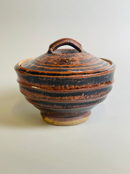 Bowl and cover, temmoku, T1295