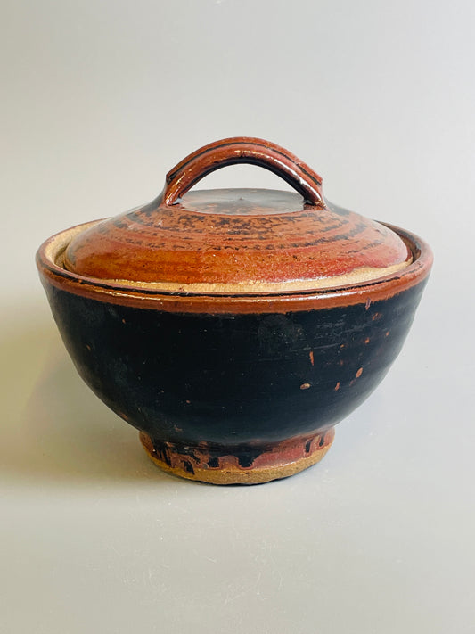 Bowl and cover, temmoku, T1298