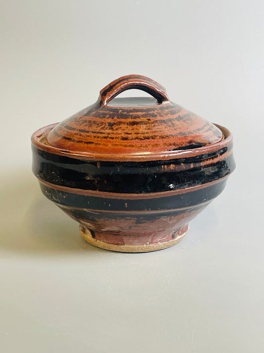 Bowl and cover, temmoku, T1302