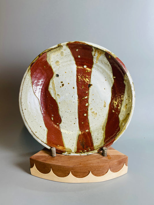 Large plate, nuka, kaki, T1307