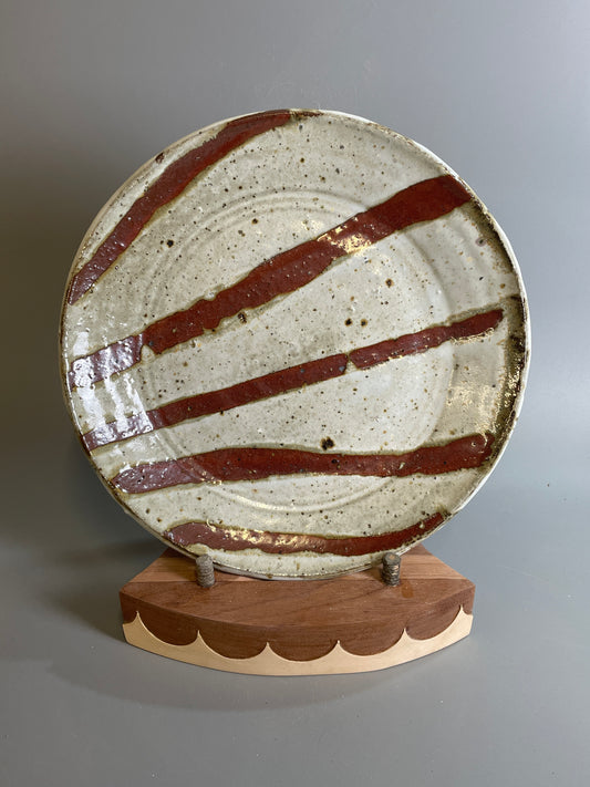 Large plate, nuka, kaki, T1317