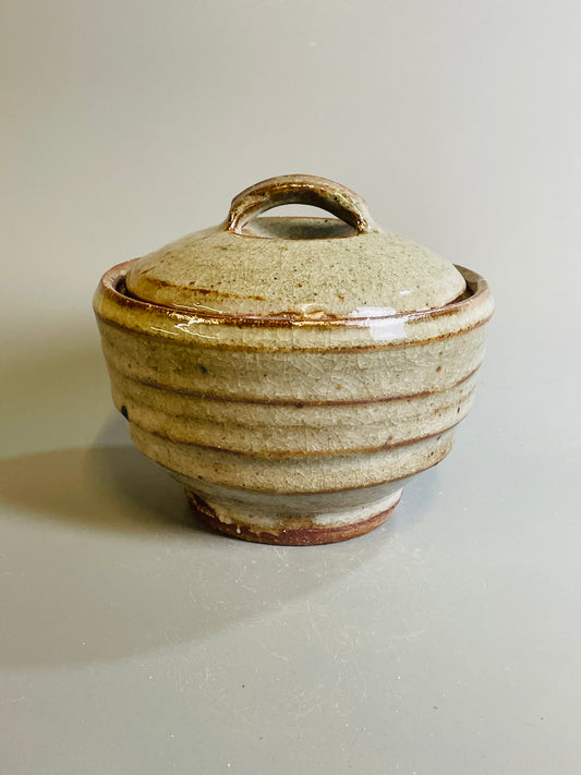 Bowl and cover, shino, T1321