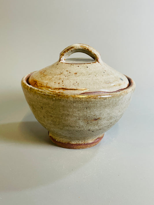 Bowl and cover, shino, T1322