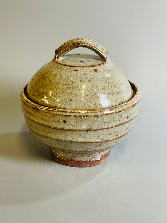 Bowl and cover, shino, T1329