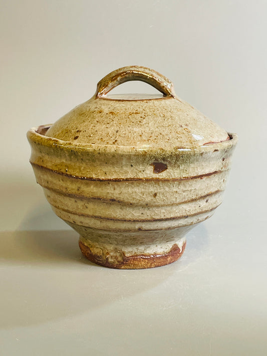 Bowl and cover, shino, T1331