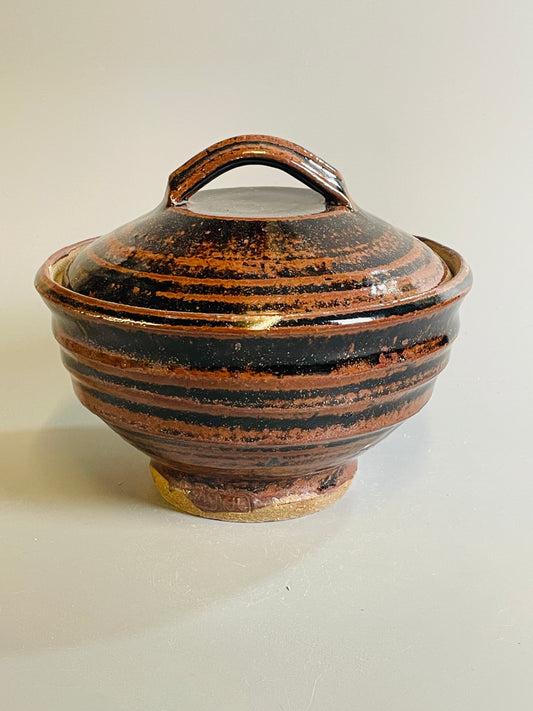 Bowl and cover, temmoku, T1335