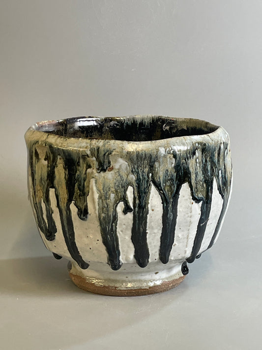 Large bowl, faceted, nuka, jian T1351