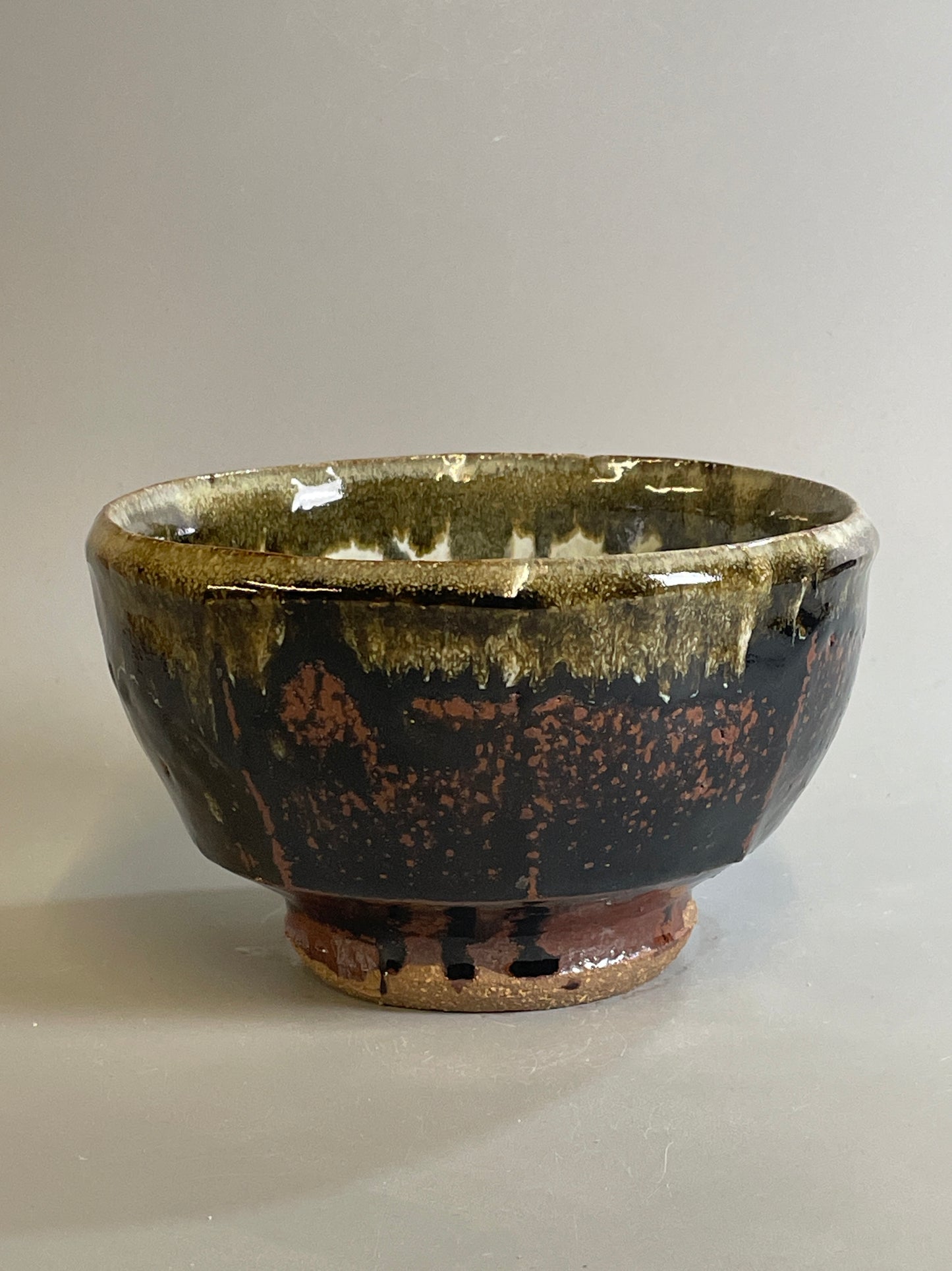 Medium bowl, temmoku, nuka, T1352