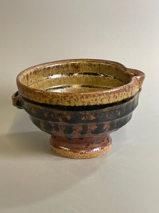 Powling bowl, temmoku, ash, T1375