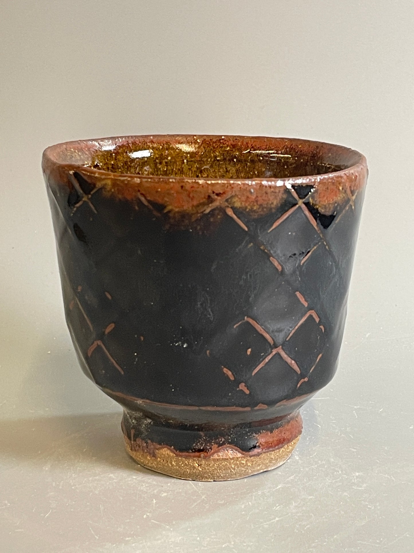 Yunomi, temmoku, ash, T1425