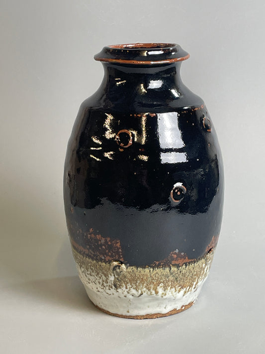 Bottle vase, temmoku, nuka, T1450