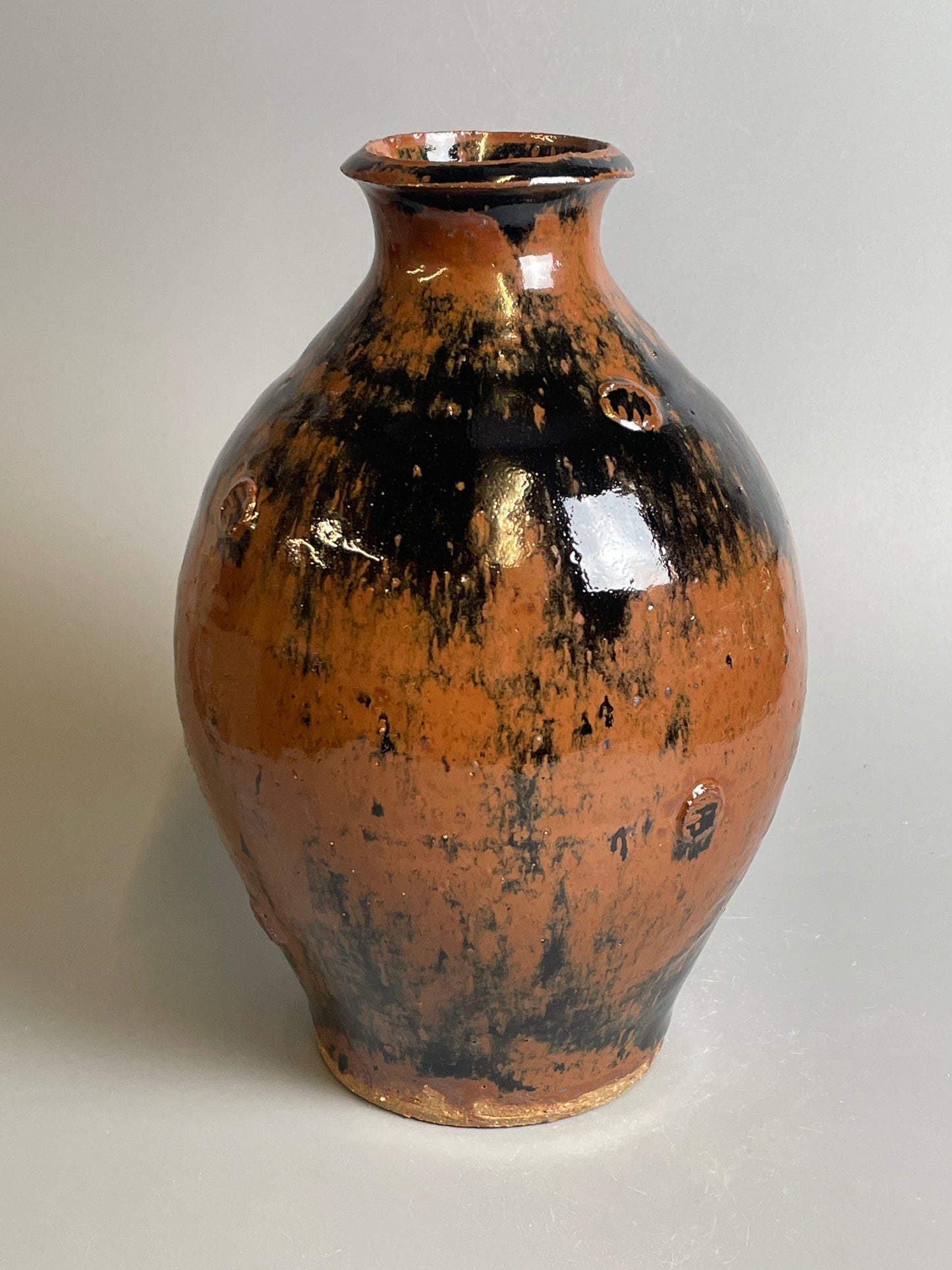 Bottle vase, temmoku, T1456