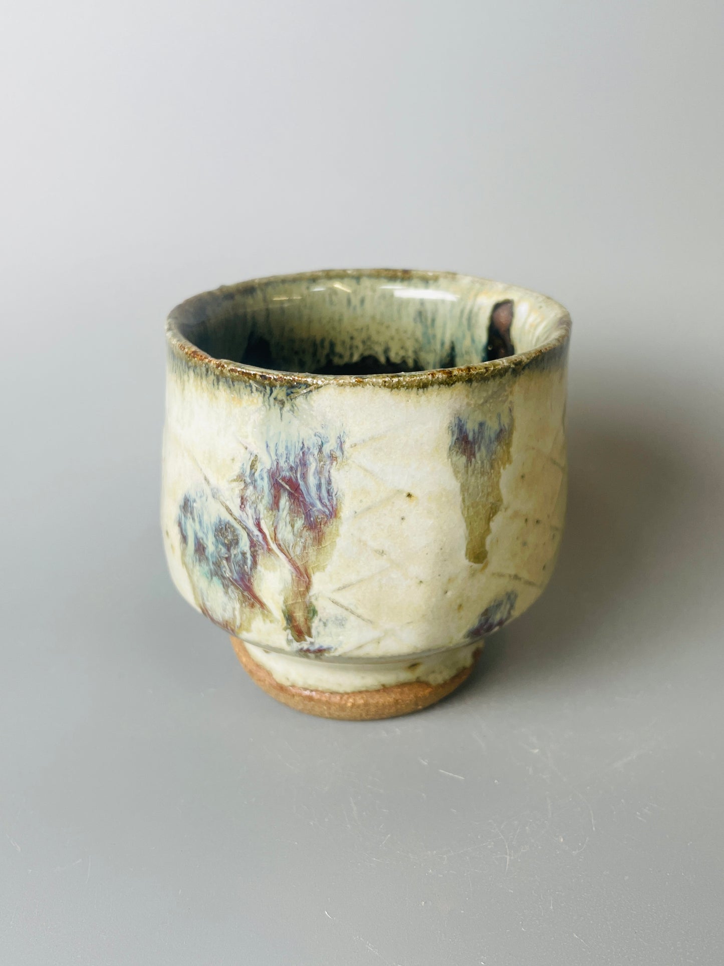 Yunomi, paddled, nuka, copper, T1457