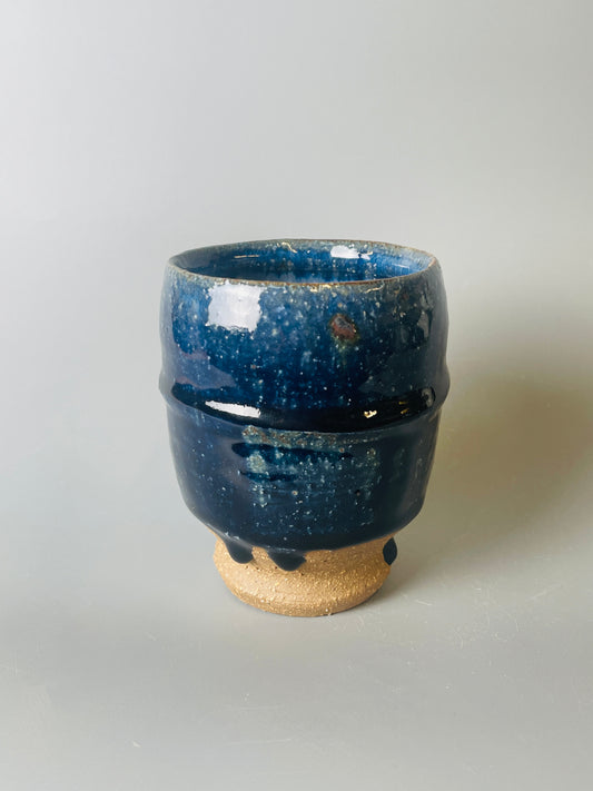 Yunomi, ridged, blue ash T1463