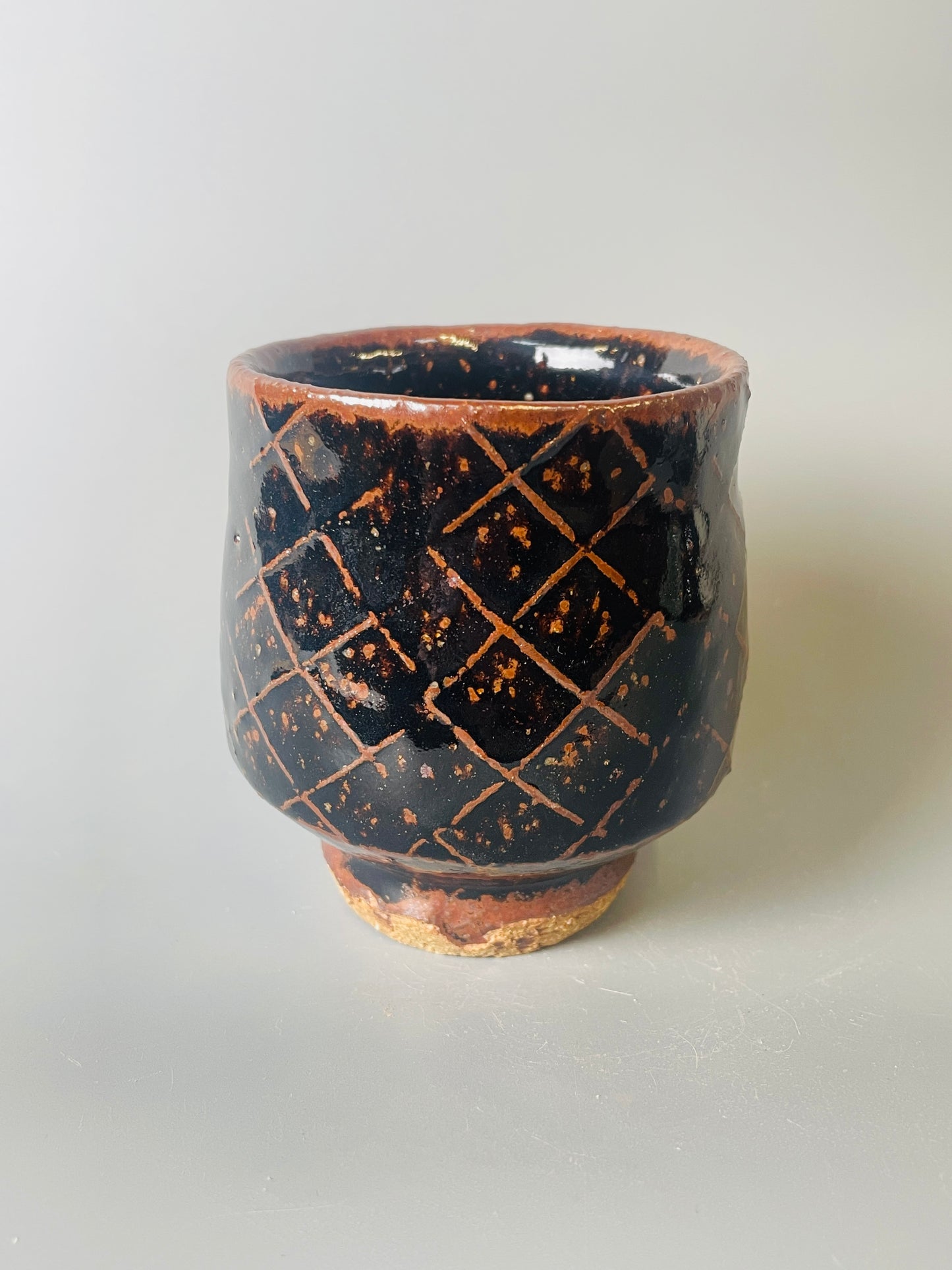 Yunomi, paddled, temmoku, T1468