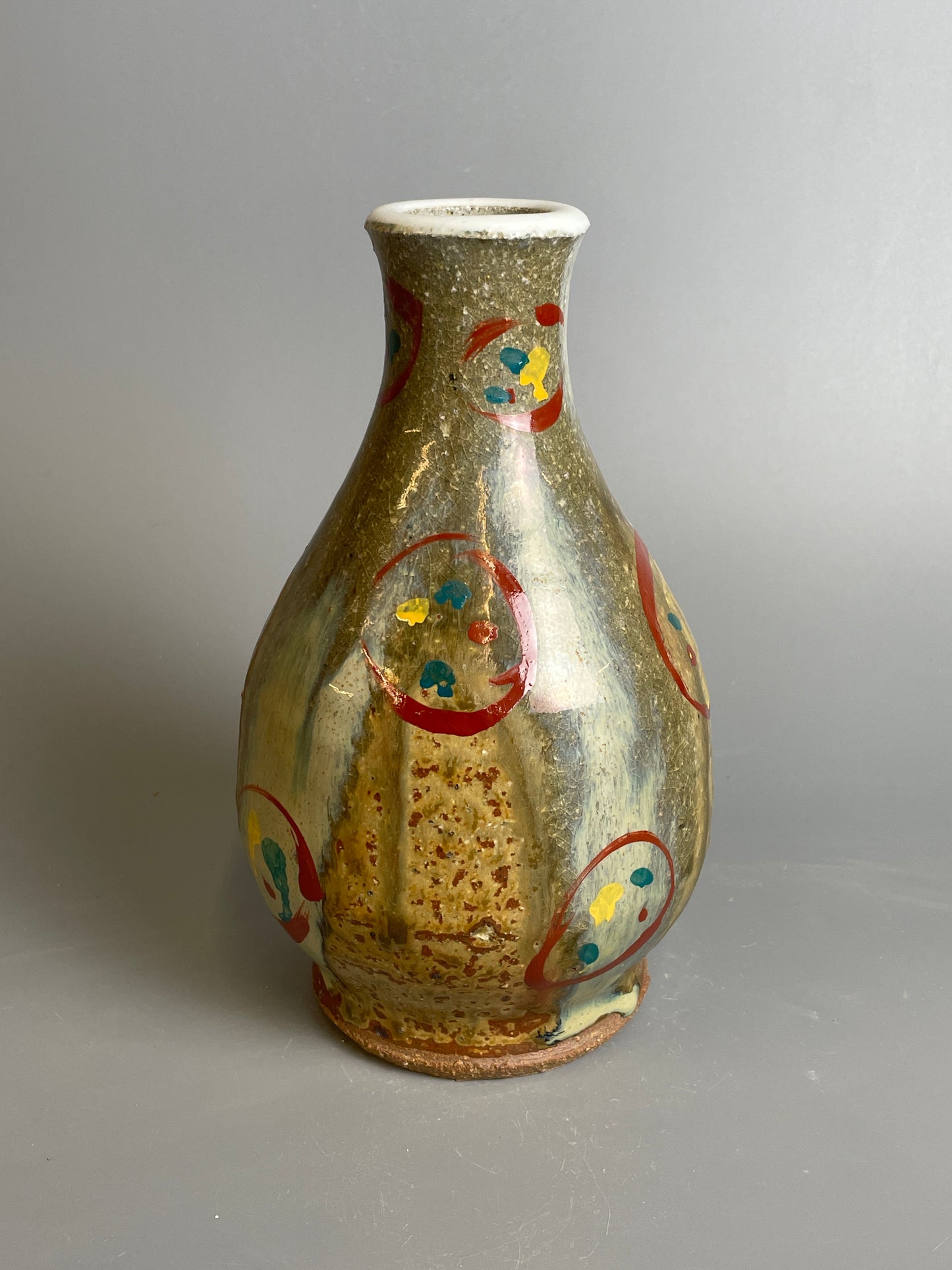 Bud vase, ash, nuka, enamel, T924