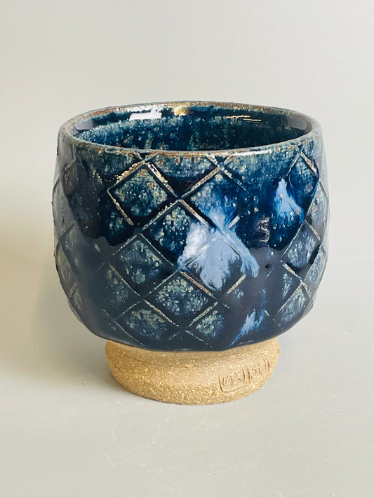 Yunomi, paddled, blue ash, nuka, T988