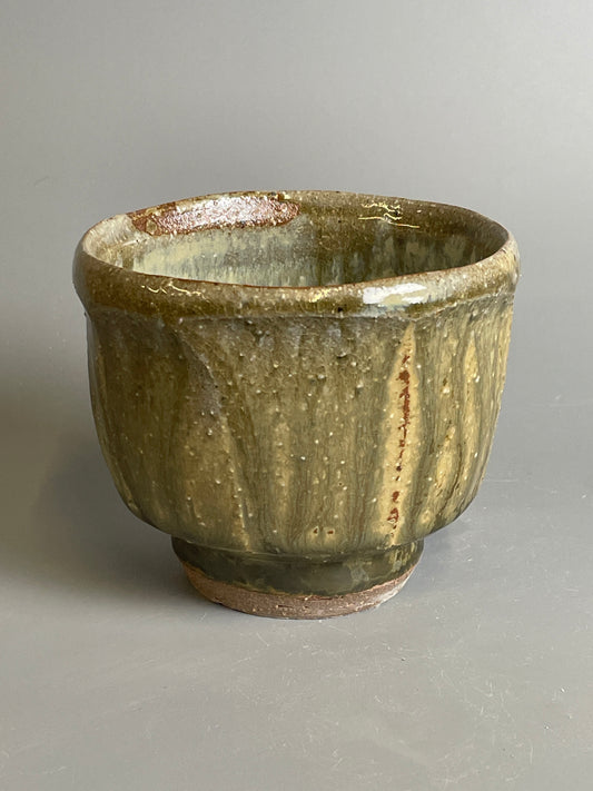 Yunomi, faceted, ash, nuka, T989