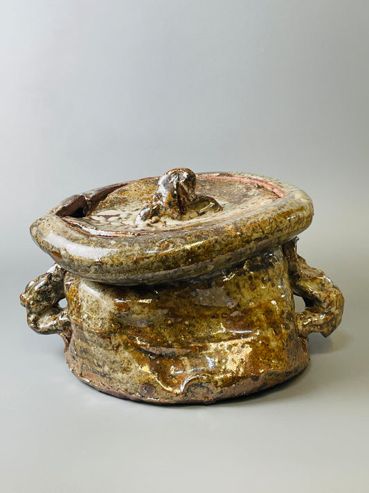 Oni shino mizusashi or large jar, personal marks for AA, A149