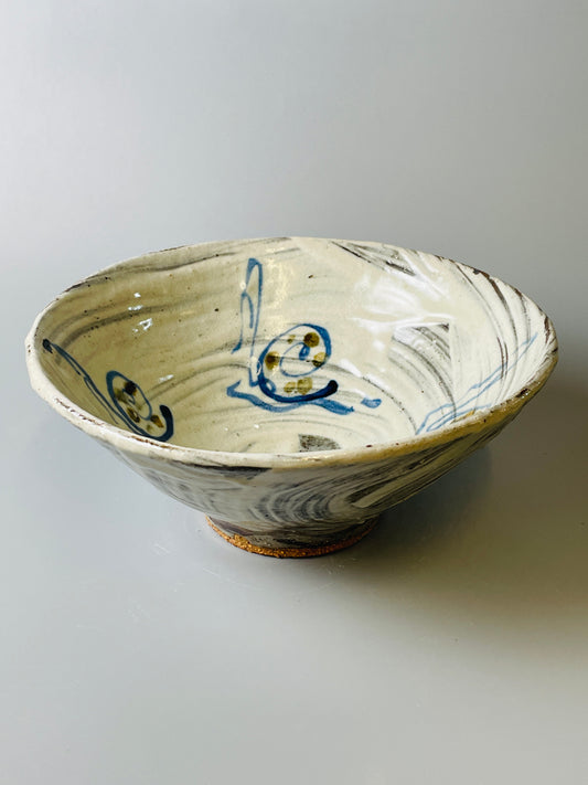 Wide bowl, hakeme, iron, cobalt T723