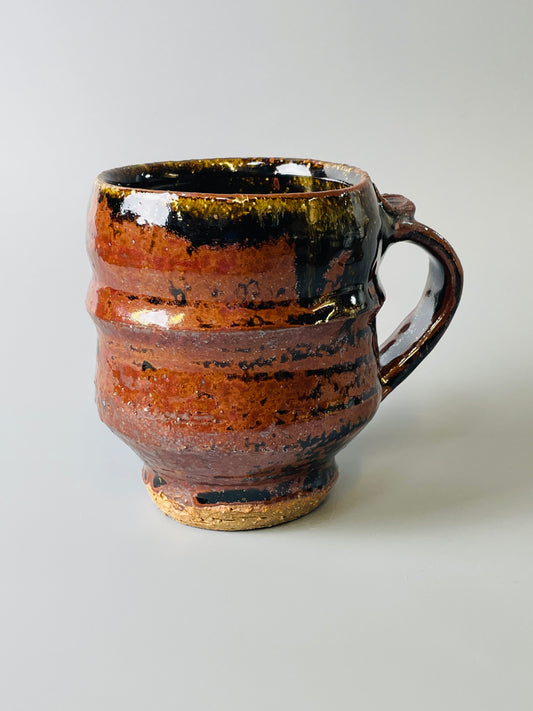 Mug, footed, temmoku, nuka, T835