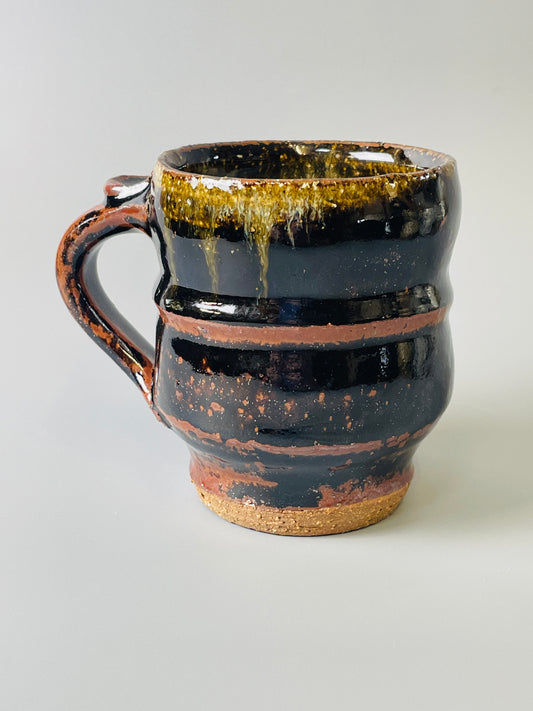 Mug, footed, temmoku, nuka, T836