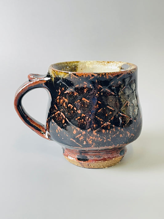 Mug, footed, temmoku, nuka, T839
