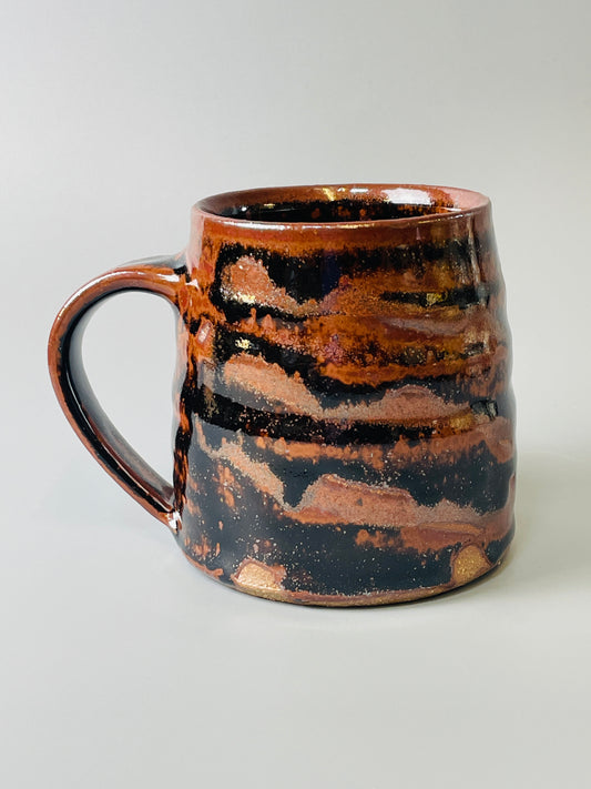 Mug,  temmoku, kaki, T852