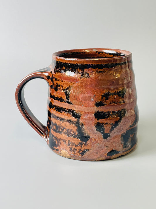 Mug,  temmoku, kaki, T853