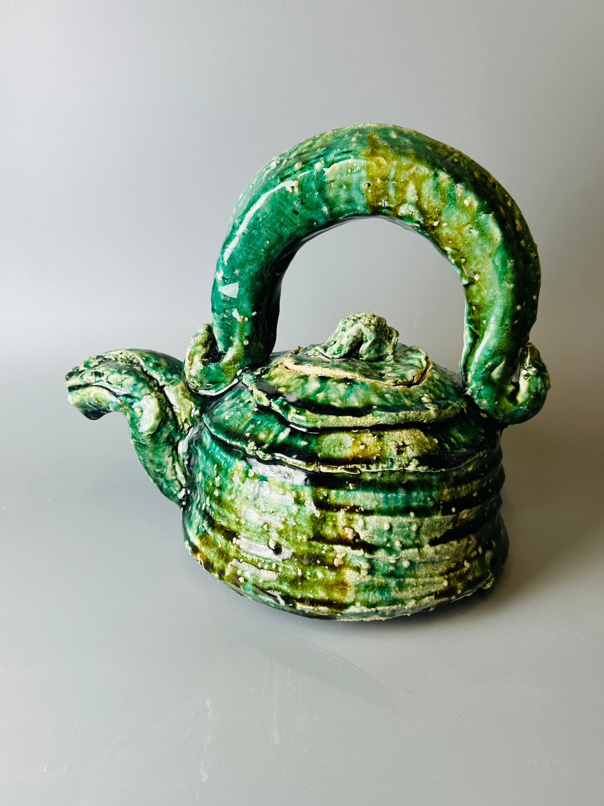 Shiga-oribe large teapot A337