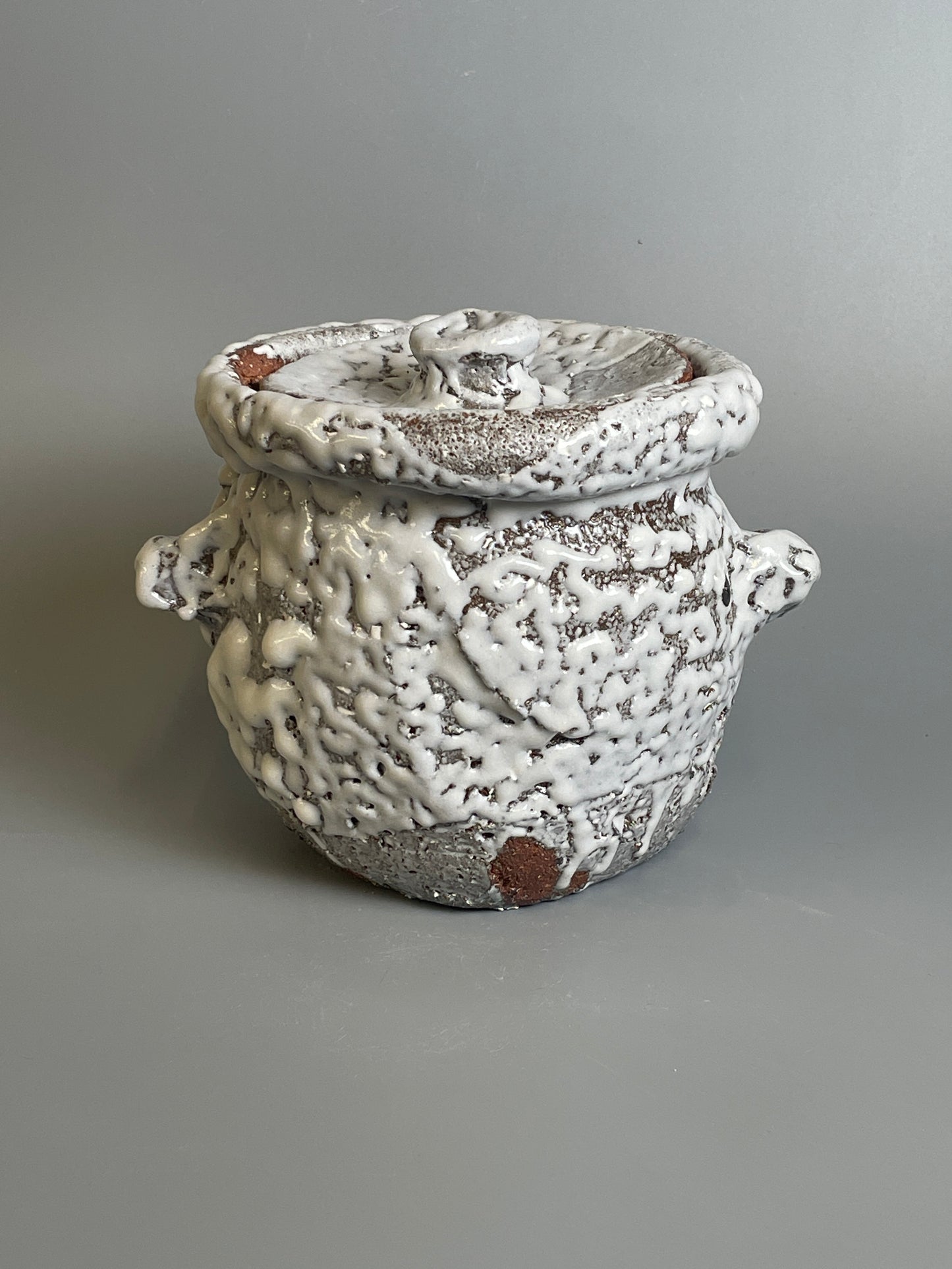 An Oni-Hagi small lidded jar A198