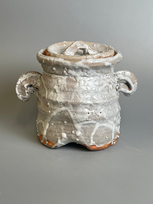 An Oni-Hagi small lidded jar A199