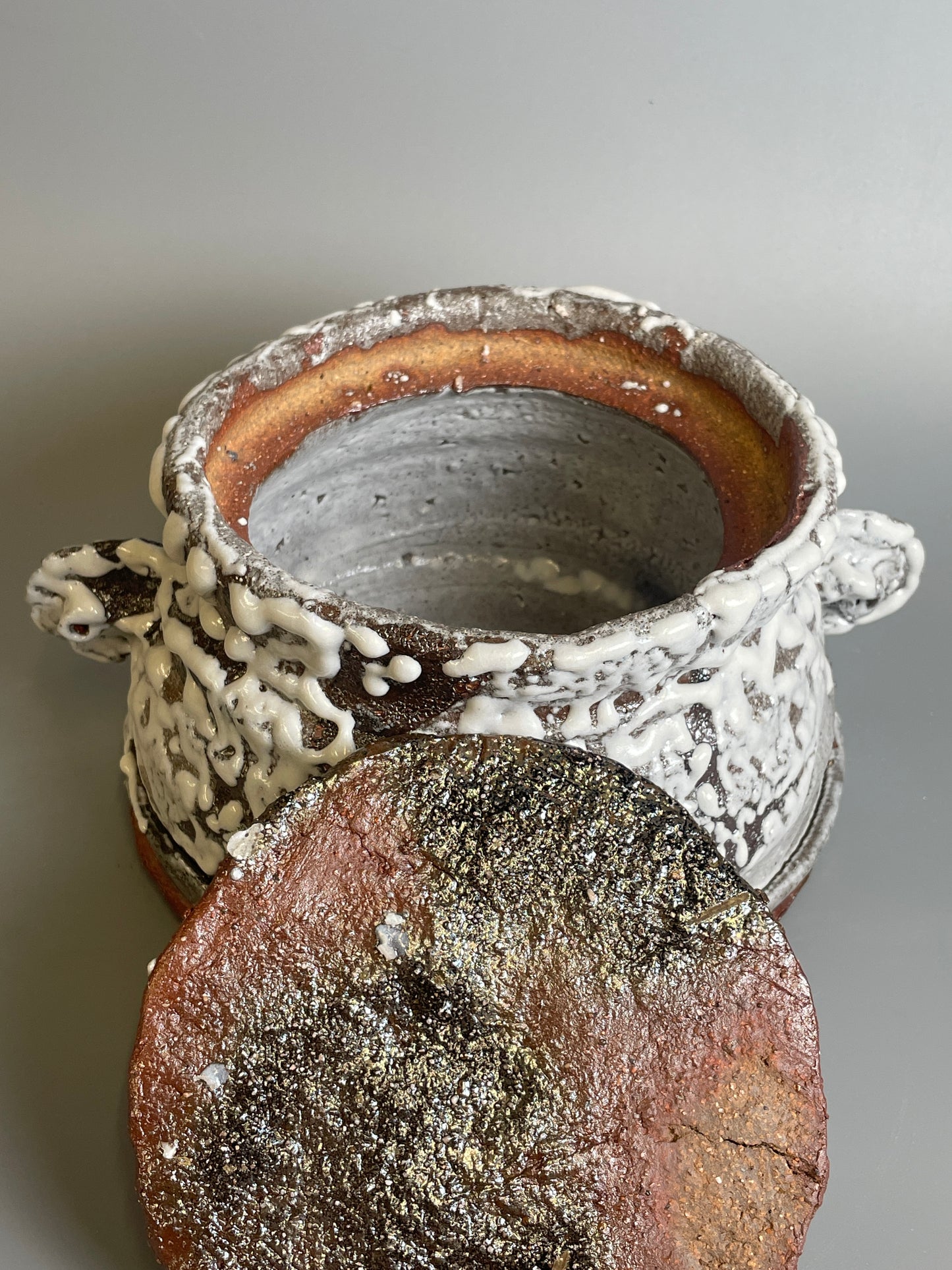 An Oni-Hagi mizusashi or large jar A215