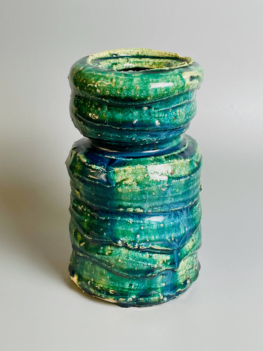 Aaron Angell for Troy Town, an oribe hanaire, feldspathic inclusions, A014