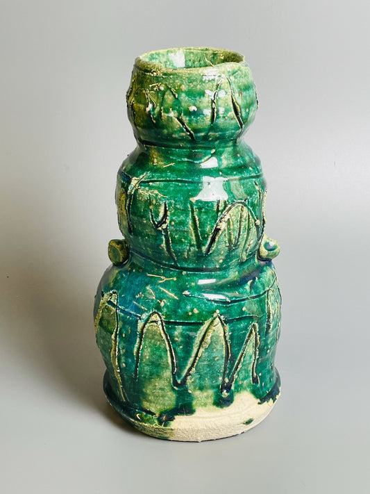 Aaron Angell for Troy Town, an oribe hanaire, feldspathic inclusions, A021