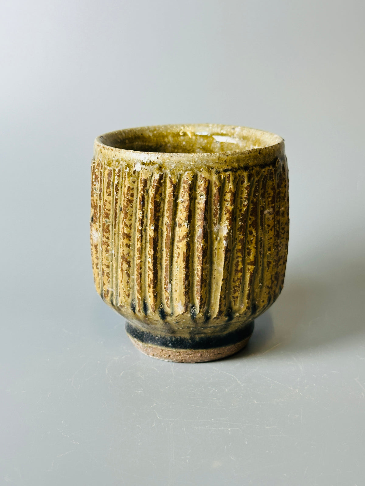 Yunomi, ridged, cherry ash, T1587