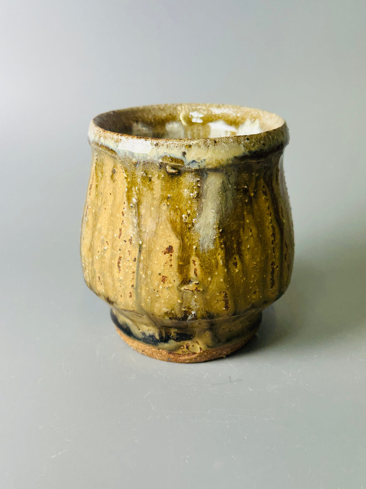 Yunomi, faceted, cherry ash, nuka, T1707