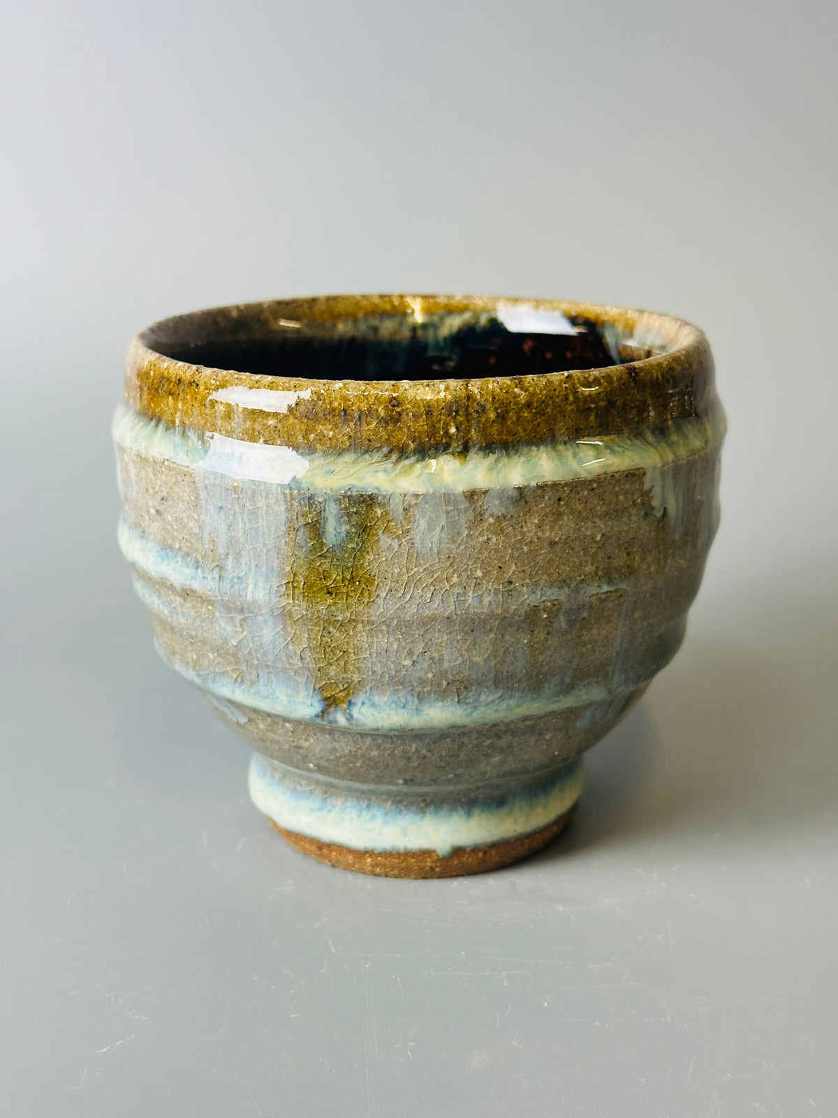 Yunomi, ridged, jun, ash, T1715